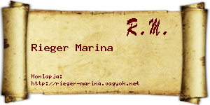 Rieger Marina névjegykártya